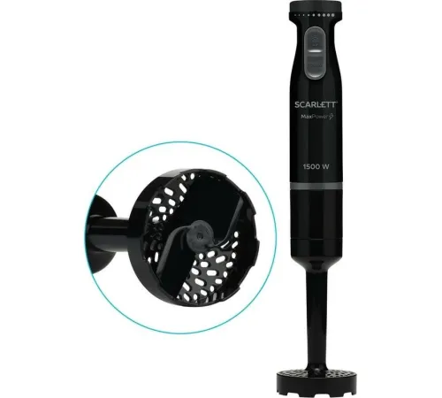 Блендер погружной Scarlett SC-HB42M47 1500Вт черный/серебристый Блендер погружной Scarlett SC-HB42M47 1500Вт черный/серебристый