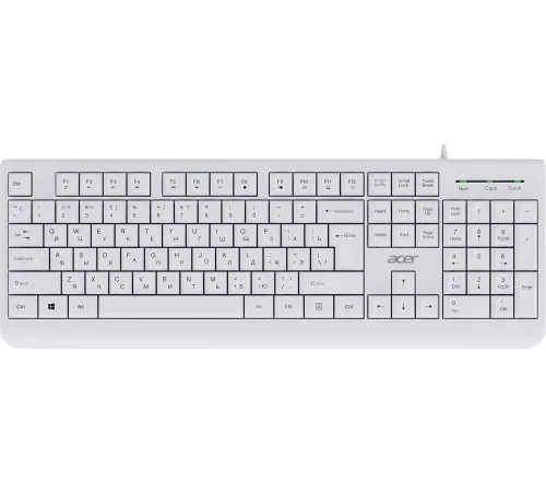 Клавиатура Acer OKW400 белый USB Multimedia (ZL.KBDEE.01B) кабель 1.8м
