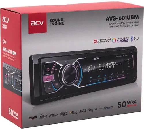 Автомагнитола ACV AVS-601UBM 1DIN 4x50Вт AUX 3 (43340)