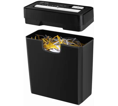 Шредер Cactus CS-SH-P2 черный (секр.Р-2) ленты 6лист. 10лтр. скобы пл.карты