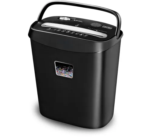 Шредер Cactus CS-SH-P4 черный (секр.P-4) фрагменты 8лист. 15лтр. скрепки скобы пл.карты