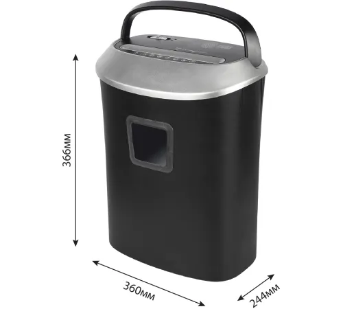 Шредер Cactus CS-SH-P6 черный (секр.P-4) фрагменты 10лист. 21лтр. скрепки скобы пл.карты