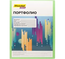 Папка-портфолио с 40 прозр.вклад. Silwerhof Create SCR-P40GRN A4 пластик 0.7мм карм.на лиц.стор. зеленый
