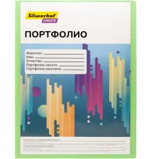 Папка-портфолио с 40 прозр.вклад. Silwerhof Create SCR-P40GRN A4 пластик 0.7мм карм.на лиц.стор. зеленый
