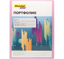 Папка-портфолио с 40 прозр.вклад. Silwerhof Create SCR-P40PIN A4 пластик 0.7мм карм.на лиц.стор. розовый