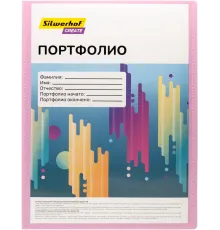 Папка-портфолио с 40 прозр.вклад. Silwerhof Create SCR-P40PIN A4 пластик 0.7мм карм.на лиц.стор. розовый