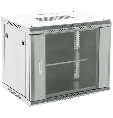 Шкаф коммутационный Rexant (04-0664-111) настенный 6U 600x450мм пер.дв.стекл металл 2 бок.пан. направл.под винты 60кг серый 230град. IP20 сталь