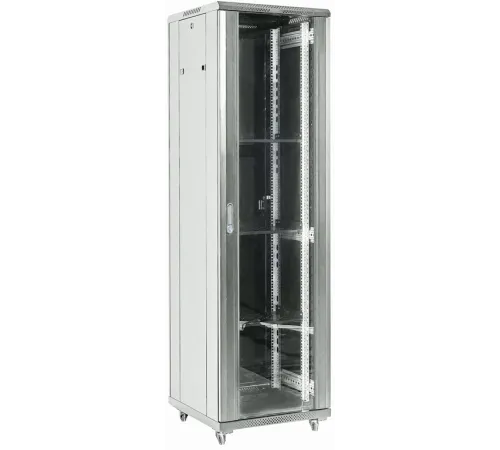 Шкаф коммутационный Rexant (04-4266-211) напольный 42U 600x600мм пер.дв.стекл металл 2 бок.пан. направл.под винты 800кг серый 230град. IP20 сталь Шкаф коммутационный Rexant (04-4266-211) напольный 42U 600x600мм пер.дв.стекл металл 2 бок.пан. направл.под винты 800кг серый 230град. IP20 сталь