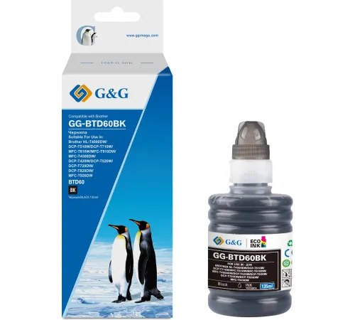Чернила G&G GG-BTD60BK черный135мл для Brother HL-T4000DW/DCP-T510W/DCP-T710W/MFC-T810W