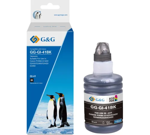 Чернила G&G GG-GI-41BK черный140мл для Canon PIXMA G1420/G1430/G2420/G2430/G2460/G3420