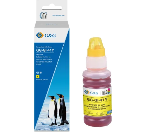 Чернила G&G GG-GI-41Y желтый 140мл для Canon PIXMA G1420/G1430/G2420/G2430/G2460/G3420