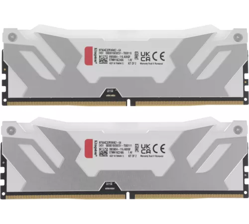 Память DDR5 2x32GB 6400MHz Kingston KF564C32RWAK2-64 Fury Renegade XMP RGB RTL Gaming PC5-51200 CL32 DIMM 288-pin 1.4В kit single rank с радиатором Ret