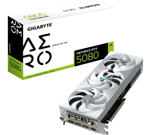 Видеокарта Gigabyte PCI-E 4.0 GV-N5080AERO OC-16GD 1.0 NVIDIA GeForce RTX 5080 16Gb 256bit GDDR7 2550/23000 HDMIx1 DPx3 HDCP Ret