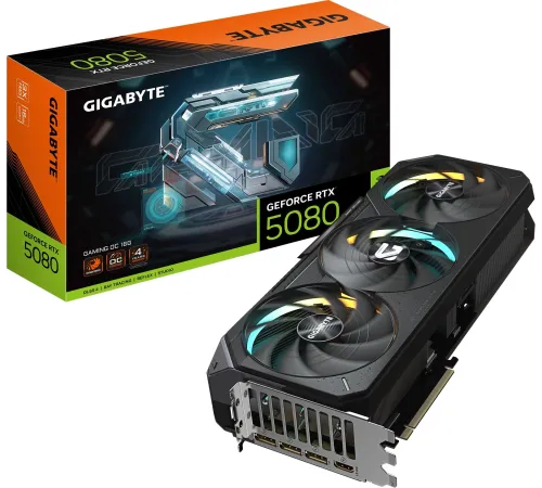 Видеокарта Gigabyte PCI-E 4.0 GV-N5080GAMING OC-16GD 1.0 NVIDIA GeForce RTX 5080 16Gb 256bit GDDR7 2550/23000 HDMIx1 DPx3 HDCP Ret