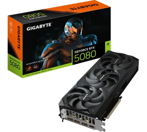 Видеокарта Gigabyte PCI-E 4.0 GV-N5080WF3OC-16GD 1.0 NVIDIA GeForce RTX 5080 16Gb 256bit GDDR7 2550/23000 HDMIx1 DPx3 HDCP Ret