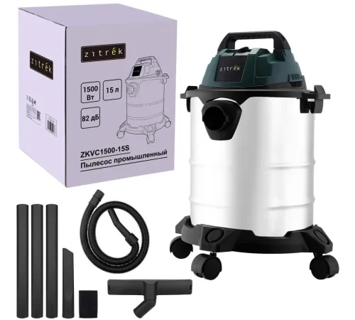 Строительный пылесос Zitrek ZKVC1500-15S 1500Вт (уборка: сухая) серебристый Строительный пылесос Zitrek ZKVC1500-15S 1500Вт (уборка: сухая) серебристый