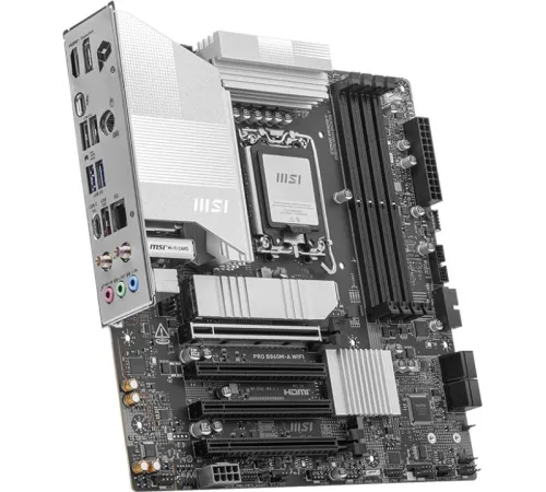 Материнская плата MSI PRO B860M-A WIFI Soc-1851 Intel B860 4xDDR5 mATX AC`97 8ch(7.1) 5Gigabit RAID+HDMI+DP