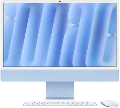 Моноблок Apple iMac A3247 24" 4.5K M4 8 core (4) 16Gb SSD256Gb 8 core GPU macOS WiFi BT 143W клавиатура мышь Cam синий 4480x2520