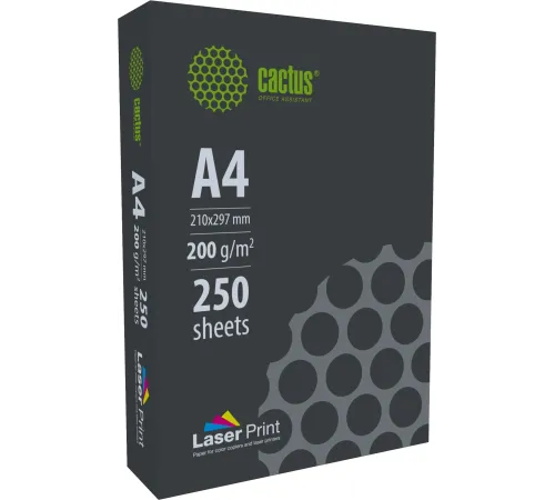 Бумага Cactus CS-LPA4200250 A4/200г/м2/250л./белый для лазерной печати