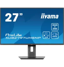 Монитор Iiyama 27" ProLite XUB2797UHSNP-B1 черный IPS LED 4ms 16:9 HDMI M/M матовая HAS Piv 1300:1 350cd 178гр/178гр 3840x2160 60Hz DP 4K USB 6.3кг