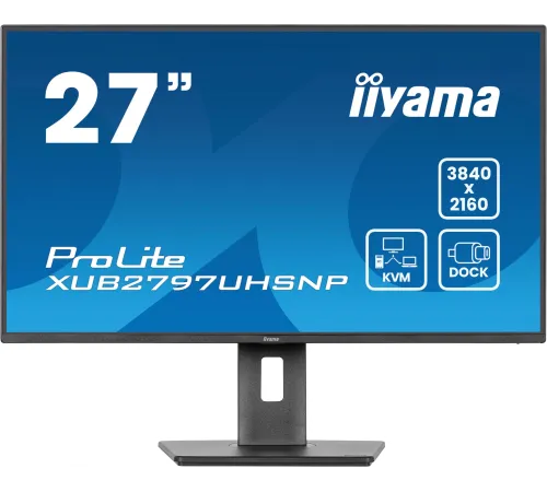 Монитор Iiyama 27" ProLite XUB2797UHSNP-B1 черный IPS LED 4ms 16:9 HDMI M/M матовая HAS Piv 1300:1 350cd 178гр/178гр 3840x2160 60Hz DP 4K USB 6.3кг