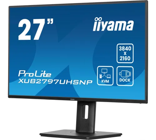 Монитор Iiyama 27" ProLite XUB2797UHSNP-B1 черный IPS LED 4ms 16:9 HDMI M/M матовая HAS Piv 1300:1 350cd 178гр/178гр 3840x2160 60Hz DP 4K USB 6.3кг