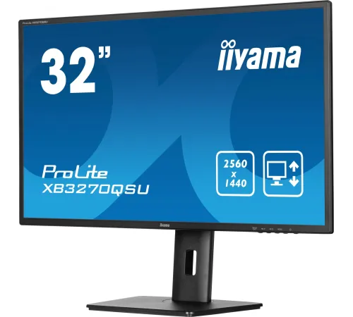 Монитор Iiyama 31.5" ProLite XB3270QSU-B1 черный IPS 3ms 16:9 HDMI M/M матовая HAS Piv 1200:1 250cd 178гр/178гр 2560x1440 100Hz DP 2K USB 8.6кг
