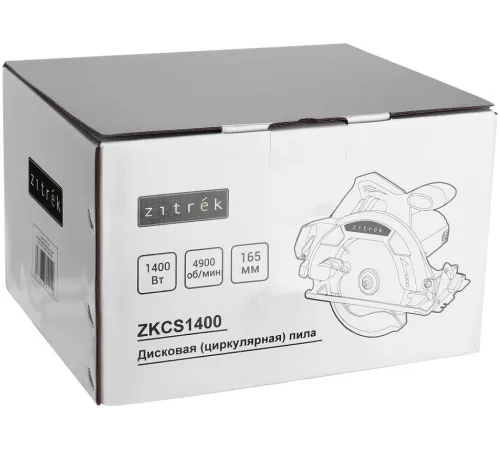 Циркулярная пила (дисковая) Zitrek ZKCS1400 1400Вт (ручная) D диска.:165мм (085-1304) Циркулярная пила (дисковая) Zitrek ZKCS1400 1400Вт (ручная) D диска.:165мм (085-1304)