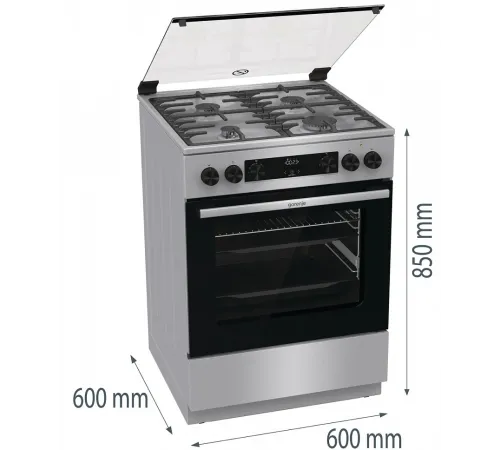 Плита Комбинированная Gorenje GKS6C72XF нержавеющая сталь