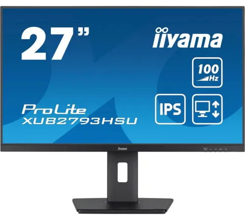 Монитор Iiyama 27" ProLite XUB2793HSU-B7 черный IPS LED 1ms 16:9 HDMI M/M матовая HAS Piv 1300:1 300cd 178гр/178гр 1920x1080 100Hz DP FHD USB 5.4кг