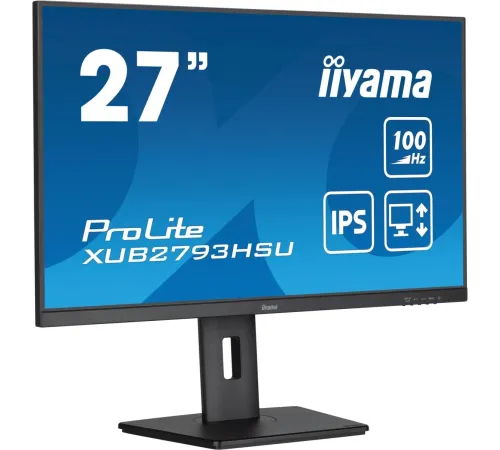 Монитор Iiyama 27" ProLite XUB2793HSU-B7 черный IPS LED 1ms 16:9 HDMI M/M матовая HAS Piv 1300:1 300cd 178гр/178гр 1920x1080 100Hz DP FHD USB 5.4кг