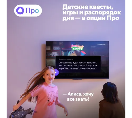 Телевизор LED Yandex 50" ТВ Станция Яндекс.ТВ черный 4K Ultra HD 60Hz USB 2.0 = 1шт, USB 3.0 = 1шт WiFi Smart TV