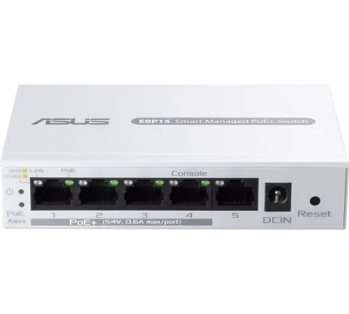 Коммутатор Asus EBP15 (L2+) 5x1Гбит/с 4PoE+ 60W управляемый