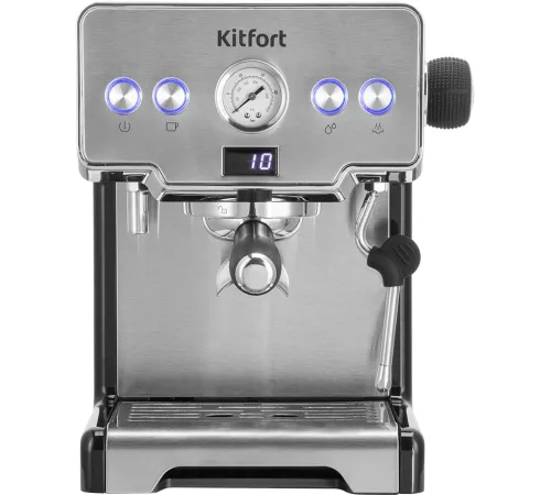 Кофеварка рожковая Kitfort КТ-7530 1450Вт серебристый/черный