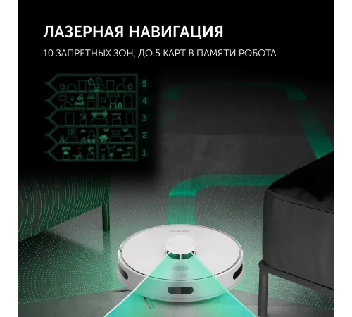 Пылесос-робот Polaris PVCRDC G2 6002 45Вт белый