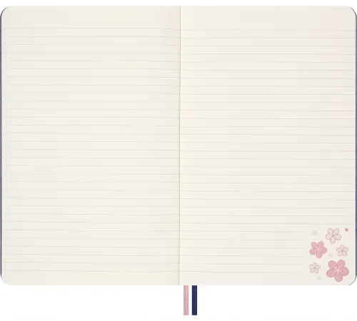 Блокнот Moleskine LIMITED EDITION SAKURA LESU08QP060BOX Large 130х210мм обложка текстиль 176стр. линейка твердая обложка подар.кор. синий 2025