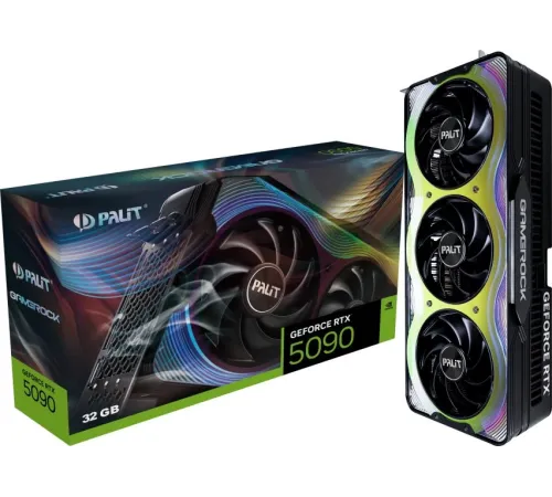 Видеокарта Palit PCI-E RTX5090 GAMEROCK NVIDIA GeForce RTX 5090 32Gb 512bit GDDR7 2295/30000 HDMIx1 DPx3 HDCP Ret Видеокарта Palit PCI-E RTX5090 GAMEROCK NVIDIA GeForce RTX 5090 32Gb 512bit GDDR7 2295/30000 HDMIx1 DPx3 HDCP Ret