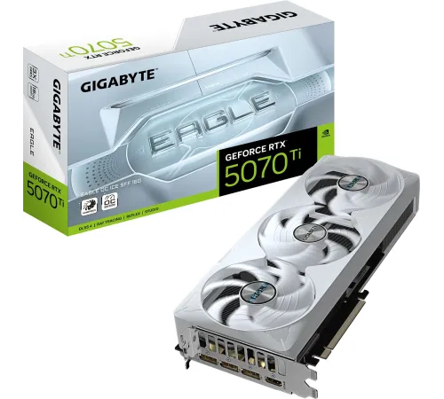 Видеокарта Gigabyte PCI-E GV-N507TEAGLEOC ICE-16GD 1.0 NVIDIA GeForce RTX 5070TI 16Gb 256bit GDDR7 2805/30000 HDMIx1 DPx3 HDCP Ret