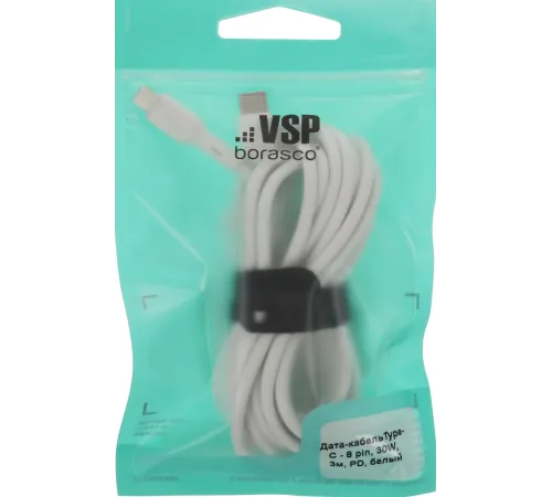 Кабель BoraSCO 52549 USB Type-C (m)-Lightning (m) 3м белый коробка Кабель BoraSCO 52549 USB Type-C (m)-Lightning (m) 3м белый коробка