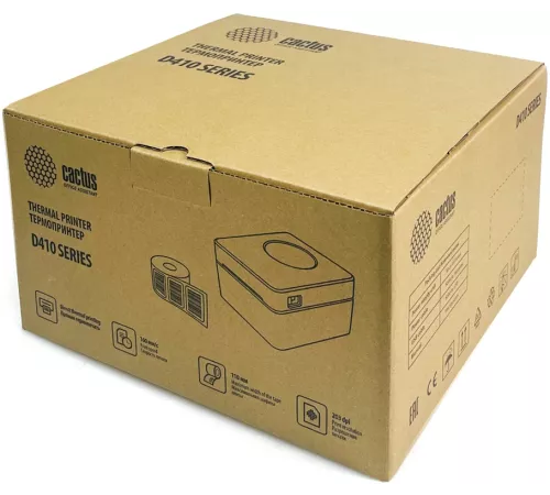 Термопринтер Cactus CS-TP-D410U 203dpi 160мм/с/USB для печ.этик. черный