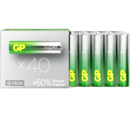 Батарея GP Super Alkaline 24AA21-2CRSWC40 AAA (40шт) спайка