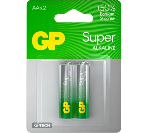 Батарея GP Super Alkaline 15AA21-2CRSBC2 AA (2шт) блистер