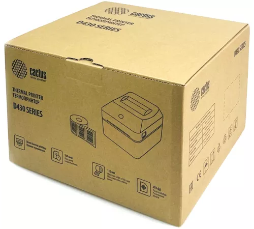 Термопринтер Cactus CS-TP-D430U 203dpi 160мм/с/USB для печ.этик. черный