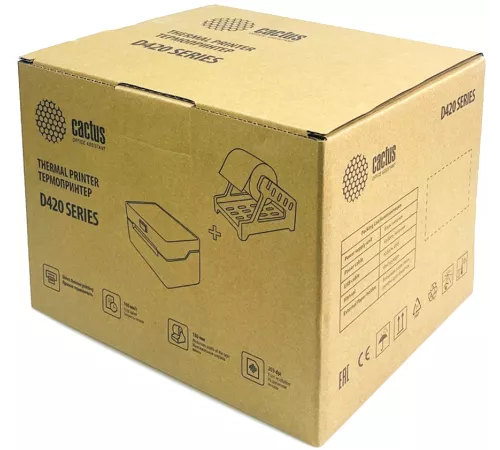 Термопринтер Cactus CS-TP-D420U 203dpi 160мм/с/USB для печ.этик. черный