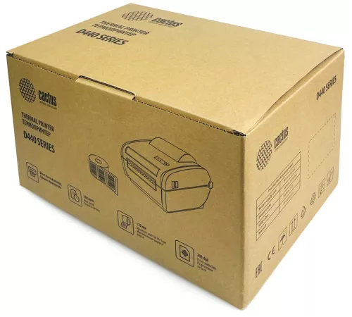 Термопринтер Cactus CS-TP-D440U 203dpi 160мм/с/USB для печ.этик. черный