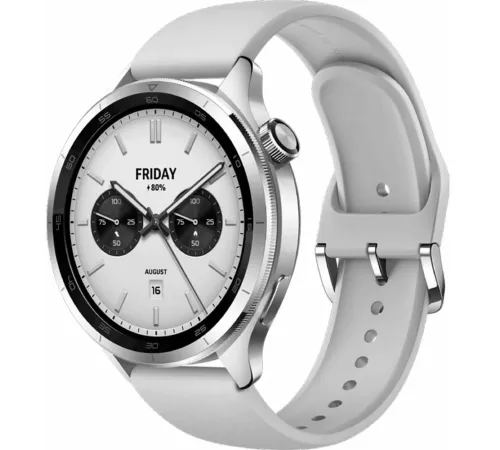 Смарт-часы Xiaomi Watch S4 47мм 1.43" AMOLED корп.серебристый рем.серый (BHR9197GL)