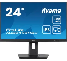 Монитор Iiyama 23.8" ProLite XUB2493HSU-B7 черный IPS LED 1ms 16:9 HDMI M/M матовая HAS Piv 1300:1 300cd 178гр/178гр 1920x1080 100Hz DP FHD USB 4.6кг