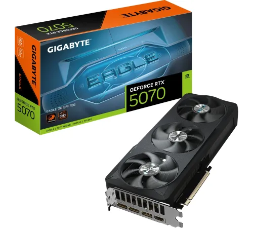 Видеокарта Gigabyte PCI-E GV-N5070EAGLE OC-12GD 1.0 NVIDIA GeForce RTX 5070 12Gb 192bit GDDR7 2805/28000 HDMIx1 DPx3 HDCP Ret
