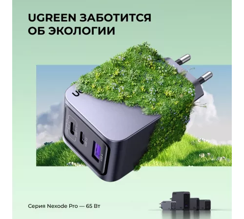 Сетевое зарядное устройство Ugreen X755 Space Gray (25871)