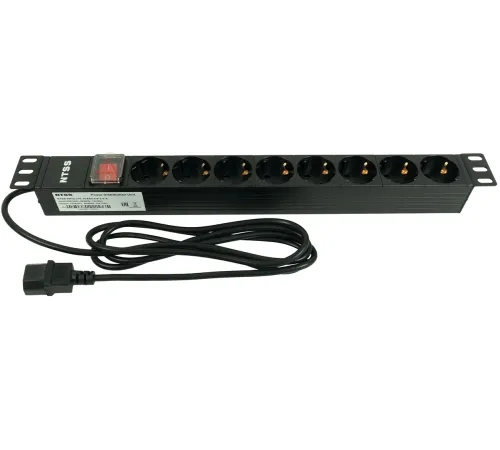Блок распределения питания NTSS NTSS-PDU-DA1017 гор.размещ. 8xSchuko базовые 10A C14 2м